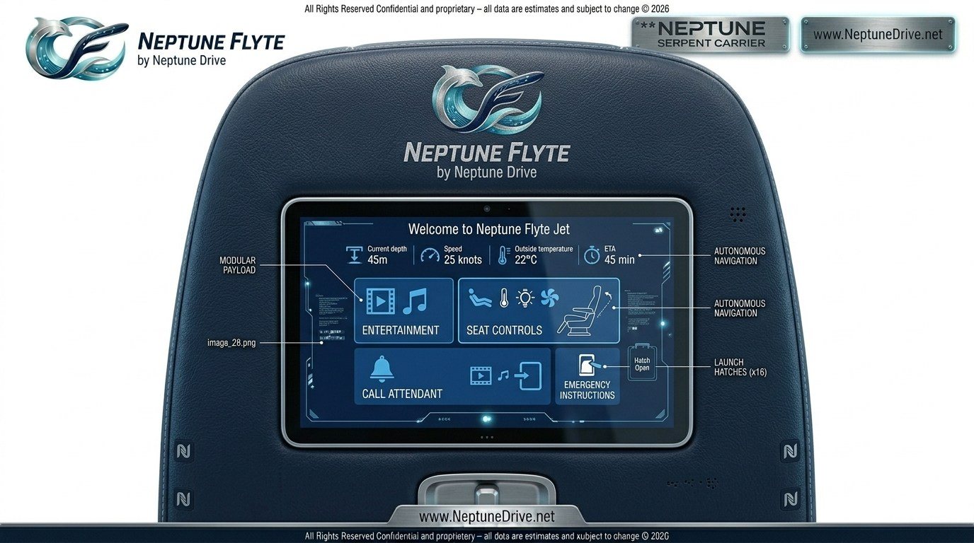 Neptune Flyte personal entertainment screen